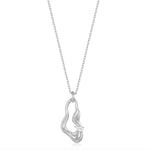 Load image into Gallery viewer, Silver Twisted Wave Drop Pendant Necklace
