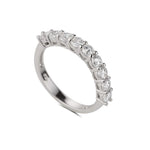 Load image into Gallery viewer, Silver CZ 9 Stone Eternity Ring

