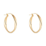 Load image into Gallery viewer, Gold Plated Twist Oval Hoop Earring

