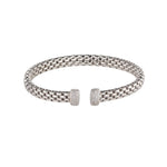 Load image into Gallery viewer, Silver Mesh CZ Tipped Bangle
