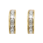 Load image into Gallery viewer, 9ct Gold Square CZ Hoop Earrings
