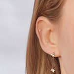 Load image into Gallery viewer, 9ct Gold CZ Moon Cartilage Stud
