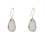 Load image into Gallery viewer, 9ct Gold Grey Cat Eye Stone Drop Earrings
