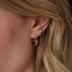Load image into Gallery viewer, 9ct Gold CZ And Star Chain Earring
