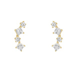 Load image into Gallery viewer, 9ct Gold 4 CZ Scattered Climber Earrings
