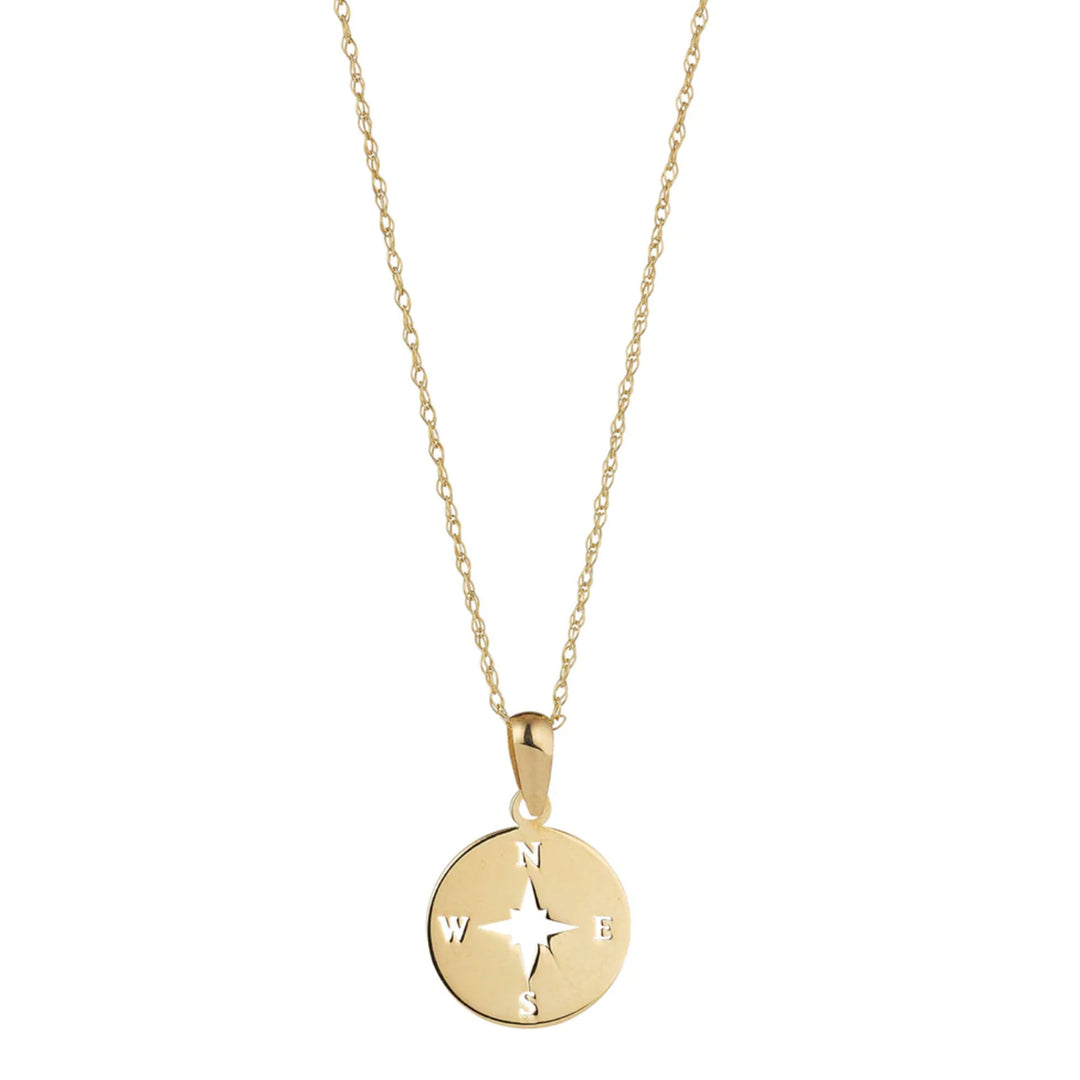 9ct Gold Compass Pendant Necklace