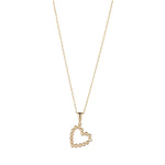 Load image into Gallery viewer, 9ct Gold Ball Beaded Heart CZ Pendant Necklace
