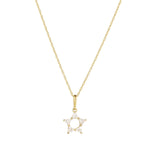 Load image into Gallery viewer, 9ct Gold Five Triangle CZ Star Necklace
