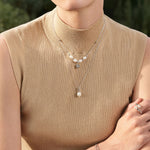 Load image into Gallery viewer, Silver Gem Pearl Drop Pendant Necklace
