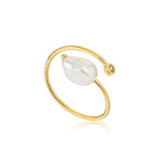 Load image into Gallery viewer, Gold Plated Pearl Twist Ring
