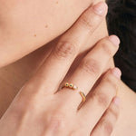 Load image into Gallery viewer, Gold Plated Orb Rose Quartz Adjustable Ring
