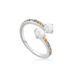 Load image into Gallery viewer, Silver Gem Pearl Wrap Ring
