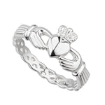 Load image into Gallery viewer, Silver Twist Saoirse Claddagh Ring
