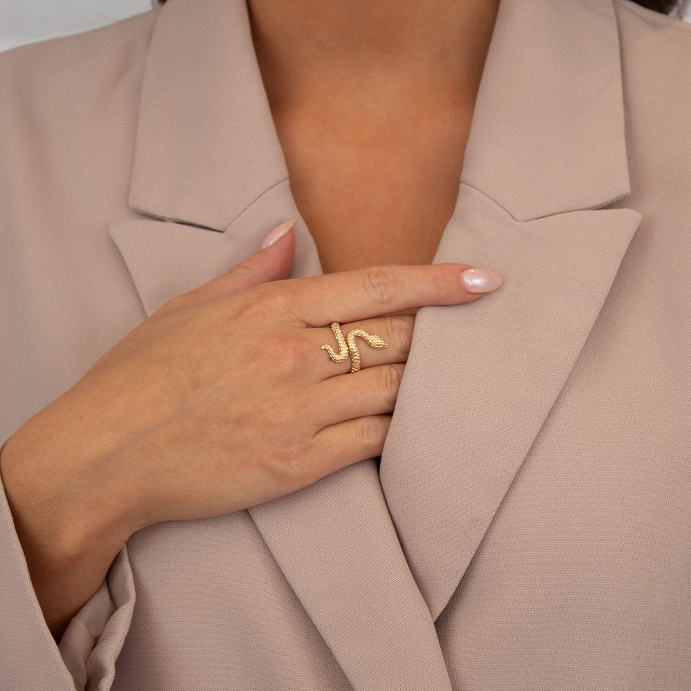 Gold Plated Sienna Snake Twist Ring