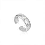 Load image into Gallery viewer, Silver Sparkle Emblem Thick Band Ring
