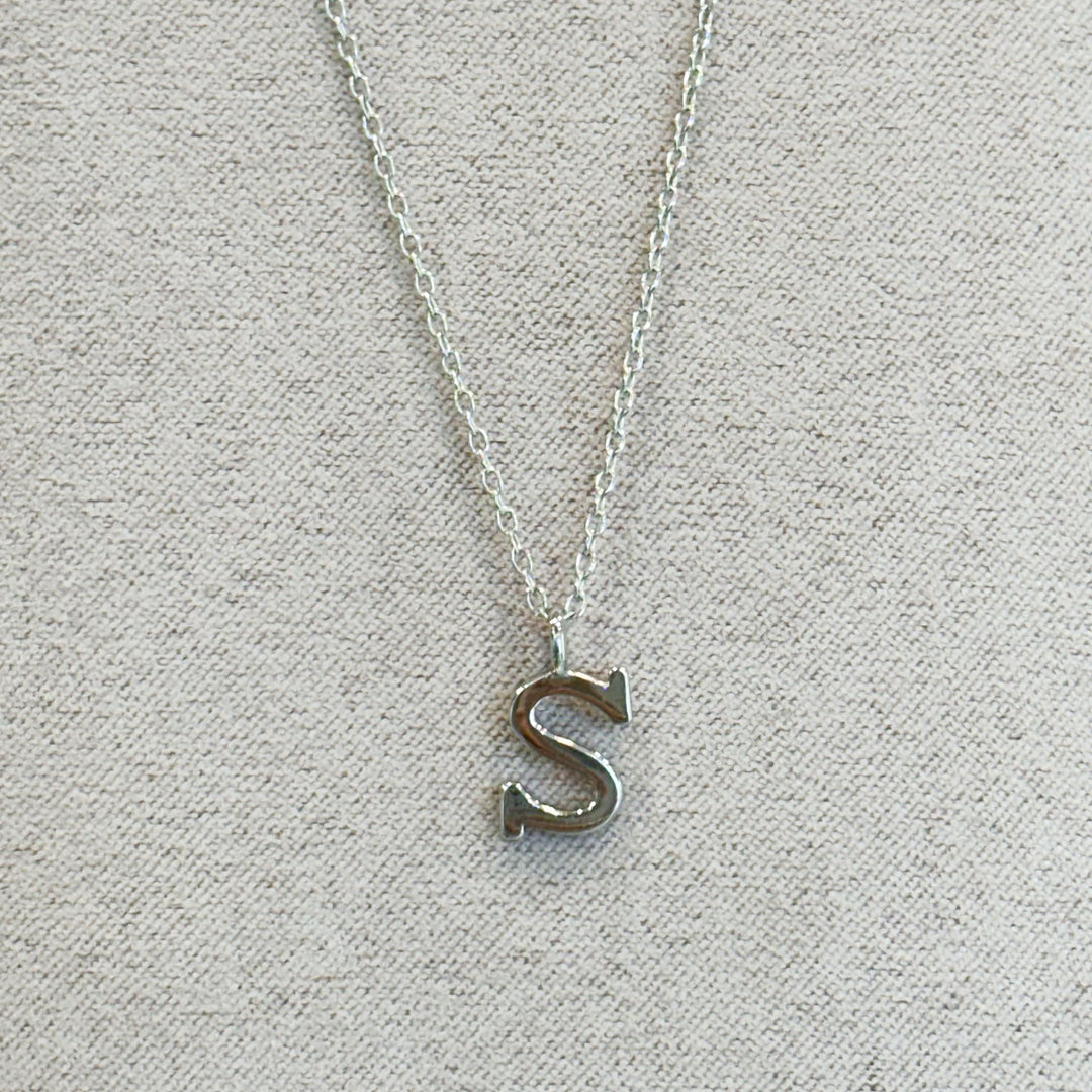 Silver S Initial Necklace