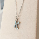 Load image into Gallery viewer, Silver Initial K Necklace
