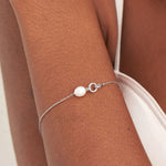 Load image into Gallery viewer, Silver Pearl Link Chain Bracelet
