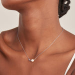 Load image into Gallery viewer, Silver Pearl Link Necklace
