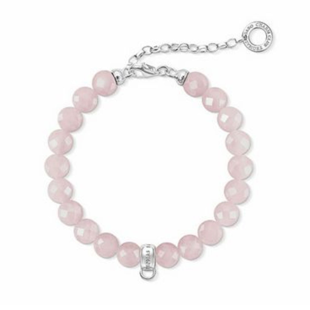 Silver Pink Adjustable Charm Bracelet