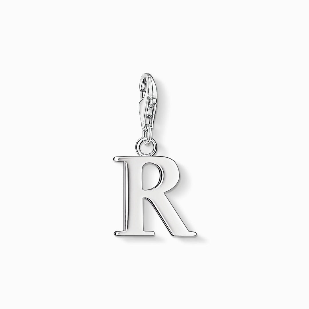 Silver R Initial Charm