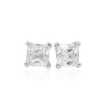 Load image into Gallery viewer, Silver Square CZ Stud Earrings
