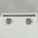 Load image into Gallery viewer, Silver CZ Claw Set Solitaire Earrings
