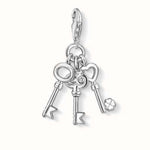 Load image into Gallery viewer, Silver Triple Key Charm
