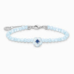 Load image into Gallery viewer, Silver Flower and Blue Jade Beaded Bracelet
