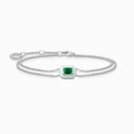 Load image into Gallery viewer, Silver Double Flower Sage Green Stone Bracelet
