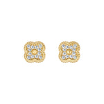 Load image into Gallery viewer, 9ct Gold CZ Clover Studs
