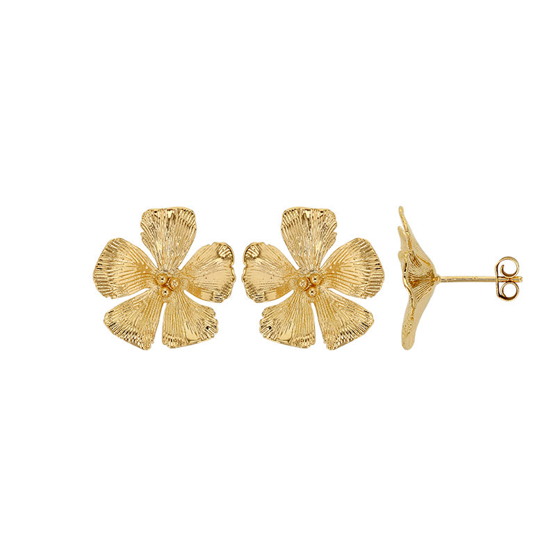 Gold Plated Blossom Stud Earrings