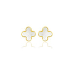Load image into Gallery viewer, 9ct Gold Mother of Pearl Petal Stud Earrings
