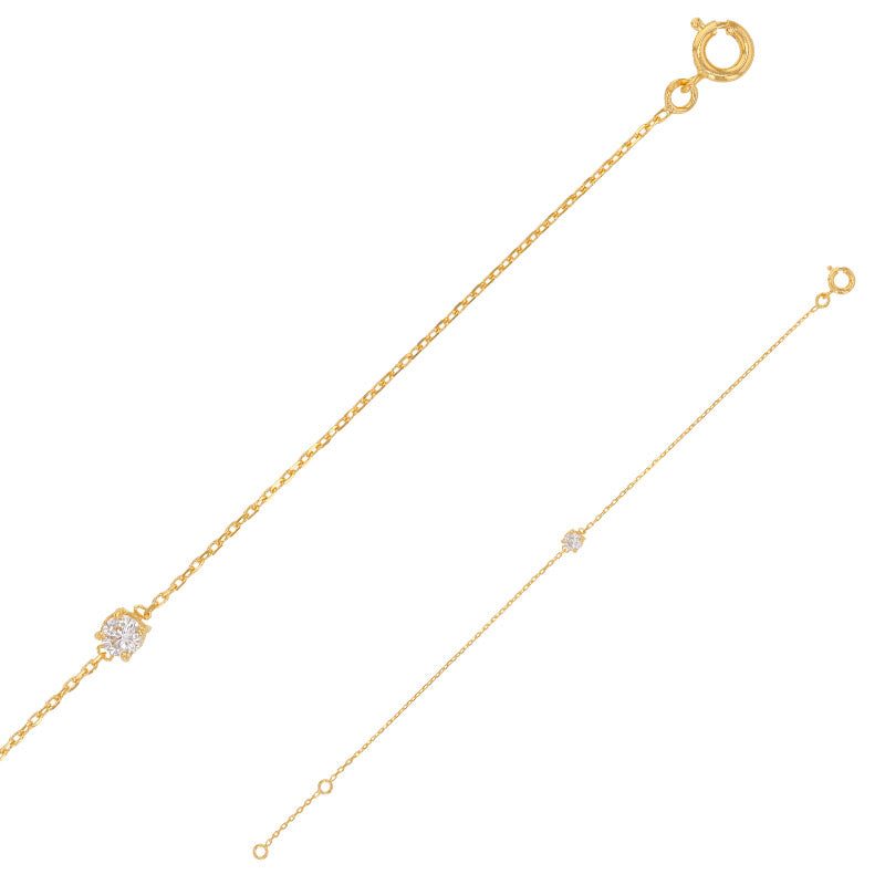 Gold Plated Clara Single CZ Bracelet