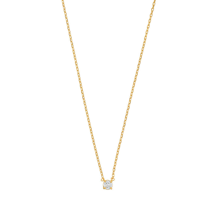 Gold Plated Clara Single CZ Necklace