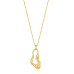 Load image into Gallery viewer, Gold Plated Twisted Wave Drop Pendant Necklace
