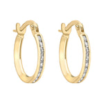 Load image into Gallery viewer, 9ct Gold CZ Creole Hoop Earrings
