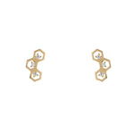 Load image into Gallery viewer, 9ct Gold CZ Set Honeycomb Stud Earrings
