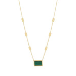 Load image into Gallery viewer, 9ct Gold Rectangle Malachite Necklace
