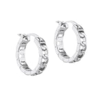 Load image into Gallery viewer, Silver Curb Chain Hoop Earrings
