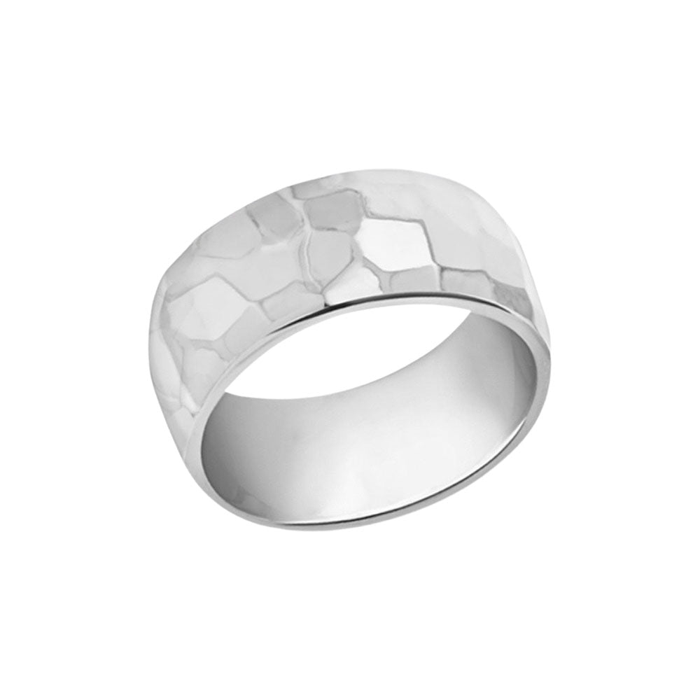 Silver Hammered Effect Ring
