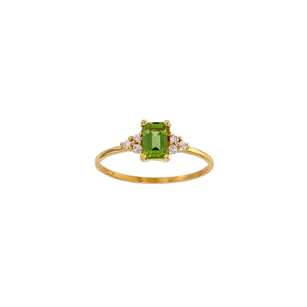 18ct Gold Peridot Diamond Ring