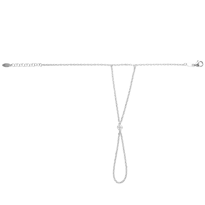 Silver Cleo CZ Hand Chain