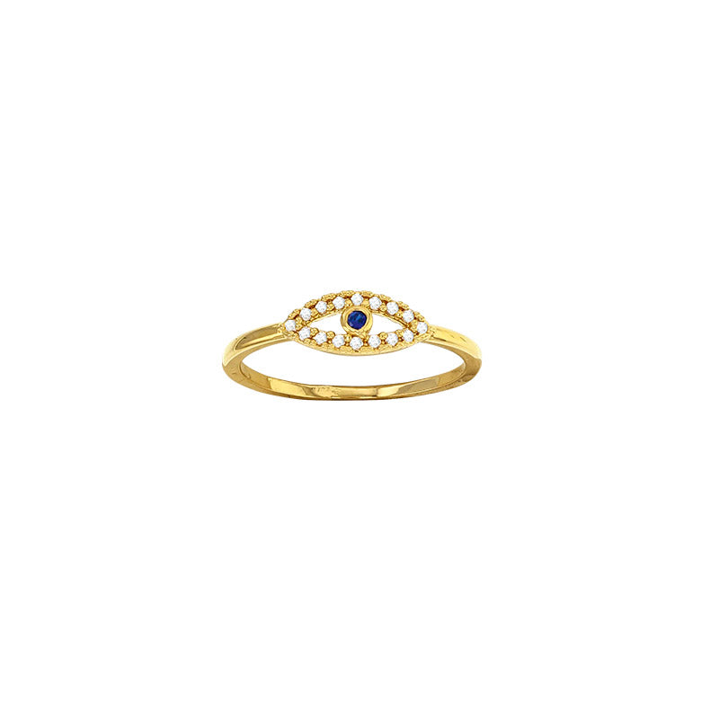 Gold Plated Cleo CZ Evil Eye Ring