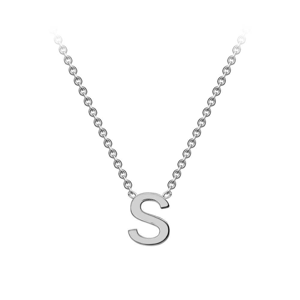 9ct White Gold Mini Initial Necklace S