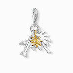 Load image into Gallery viewer, Silver Palm Tree Sun Plane Charm
