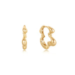 Load image into Gallery viewer, Gold Plated Twisted Wave Hoop Earrings
