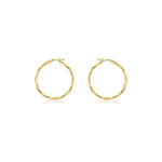 Load image into Gallery viewer, 9ct Gold Faceted 25mm Hoop Earrings
