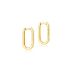 Load image into Gallery viewer, 9ct Gold Paper Link Medium Hoop Earrings
