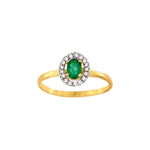 Load image into Gallery viewer, 18ct Gold Emerald &amp; Diamond Oval Cut Ring

